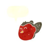 cartoon robin with speech bubble N32
