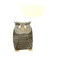 Cartoon owl with speech bubble N64