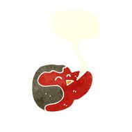 cartoon robin with speech bubble N33