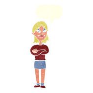 cartoon proud woman with speech bubble N28
