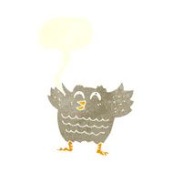 Cartoon owl with speech bubble N65