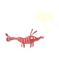 cartoon shrimp with speech bubble N35