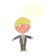 cartoon man in casual jacket with speech bubble N10