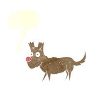 cartoon cute little dog with speech bubble N10