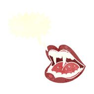 cartoon vampire mouth with speech bubble N26