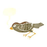 cartoon garden bird with speech bubble N38
