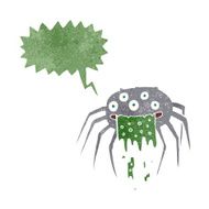 cartoon gross halloween spider with speech bubble N18