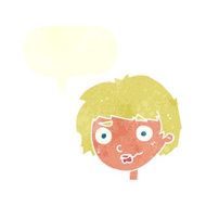 cartoon confused woman with speech bubble N84