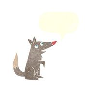 cartoon wolf cub with speech bubble N12