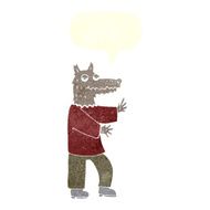 cartoon werewolf with speech bubble N25