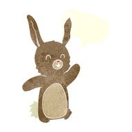 cartoon happy rabbit with speech bubble N10