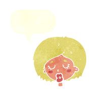 cartoon woman with eyes closed speech bubble N7