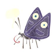 cartoon funny butterfly with speech bubble N10