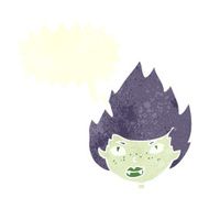 cartoon vampire head with speech bubble N38