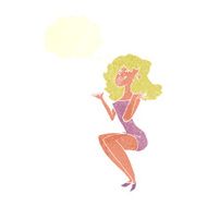 cartoon attractive woman sitting with speech bubble N10