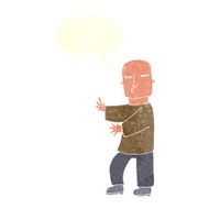 cartoon tough man with speech bubble N20