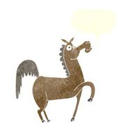 funny cartoon horse with speech bubble N10