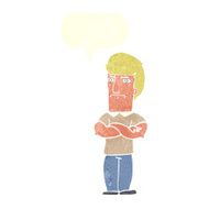 cartoon annoyed man with folded arms speech bubble N19