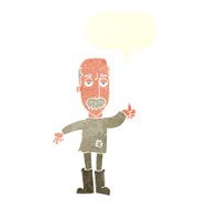 cartoon annoyed old man with speech bubble N67