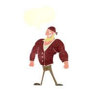 cartoon manly sailor man with speech bubble N5