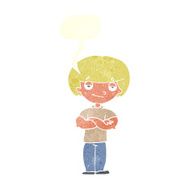 cartoon smug looking man with speech bubble N10