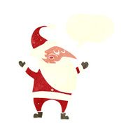 cartoon santa claus with speech bubble N194