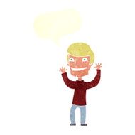 cartoon excited man with speech bubble N68