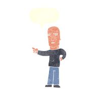 cartoon tough guy pointing with speech bubble N10