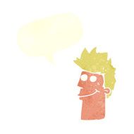 cartoon happy man with speech bubble N459