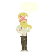 cartoon bearded hipster man with speech bubble N10
