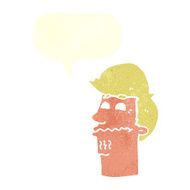 cartoon nervous man with speech bubble N136