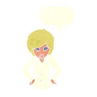cartoon woman with hands on hips speech bubble N216