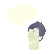 cartoon vampire face with speech bubble N34