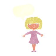 cartoon surprised woman with speech bubble N242