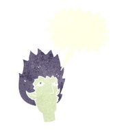 cartoon vampire face with speech bubble N35