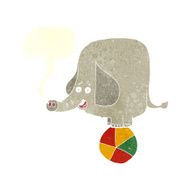 cartoon circus elephant with speech bubble N10