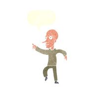 cartoon angry old man with speech bubble N141