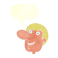 cartoon happy male face with speech bubble N19