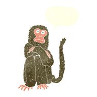 cartoon monkey with speech bubble N34