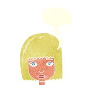 cartoon female face with speech bubble N147
