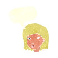 cartoon female face with speech bubble N148