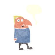 cartoon worried man with speech bubble N94