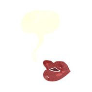 cartoon lips with speech bubble N6