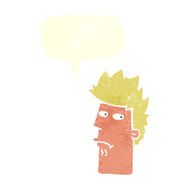 cartoon nervous expression with speech bubble N6
