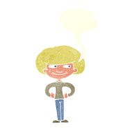 cartoon boy with hands on hips speech bubble N10