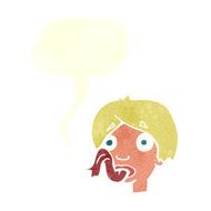 cartoon head sticking out tongue with speech bubble N10