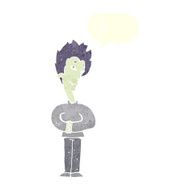 cartoon vampire with speech bubble N124