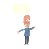 cartoon man issuing stern warning with speech bubble N10