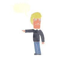 cartoon man pointing with speech bubble N196