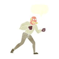 cartoon retro boxer man with speech bubble N10